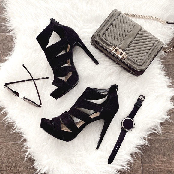 Candie's Shoes - Candies Black Suede Strap Heels